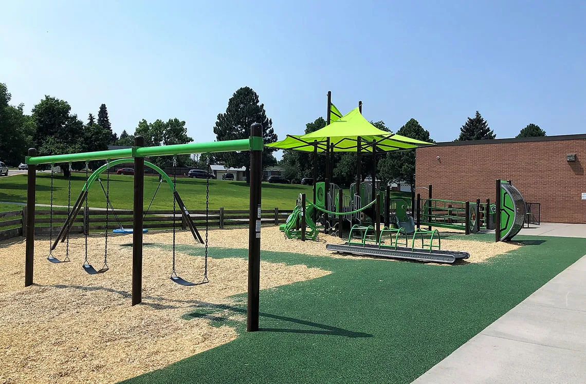 grass turf playground at Walnut Hills Preschool